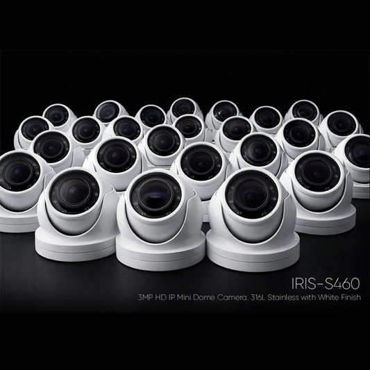 IRIS-S460-18 Miniature 3MP IP Stainless Steel (316L) Dome Camera - WHITE
